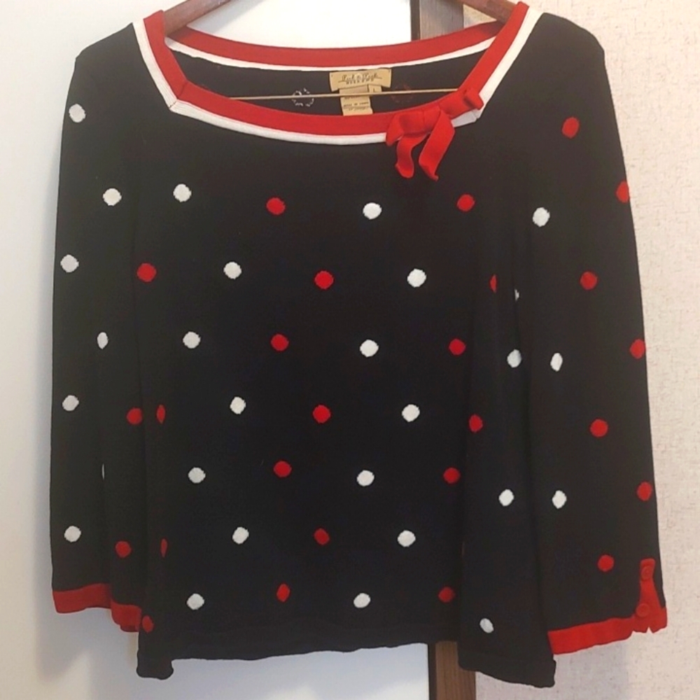 Peck and Peck Weekend polkadot sweater size L